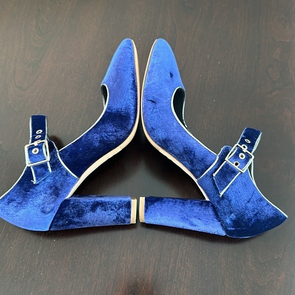 Boden Blue Velvet Heels - Picture 7 of 9